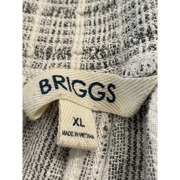 BRIGGS linen blend blk/white stripe baggy shorts XL - Picture 3 of 9